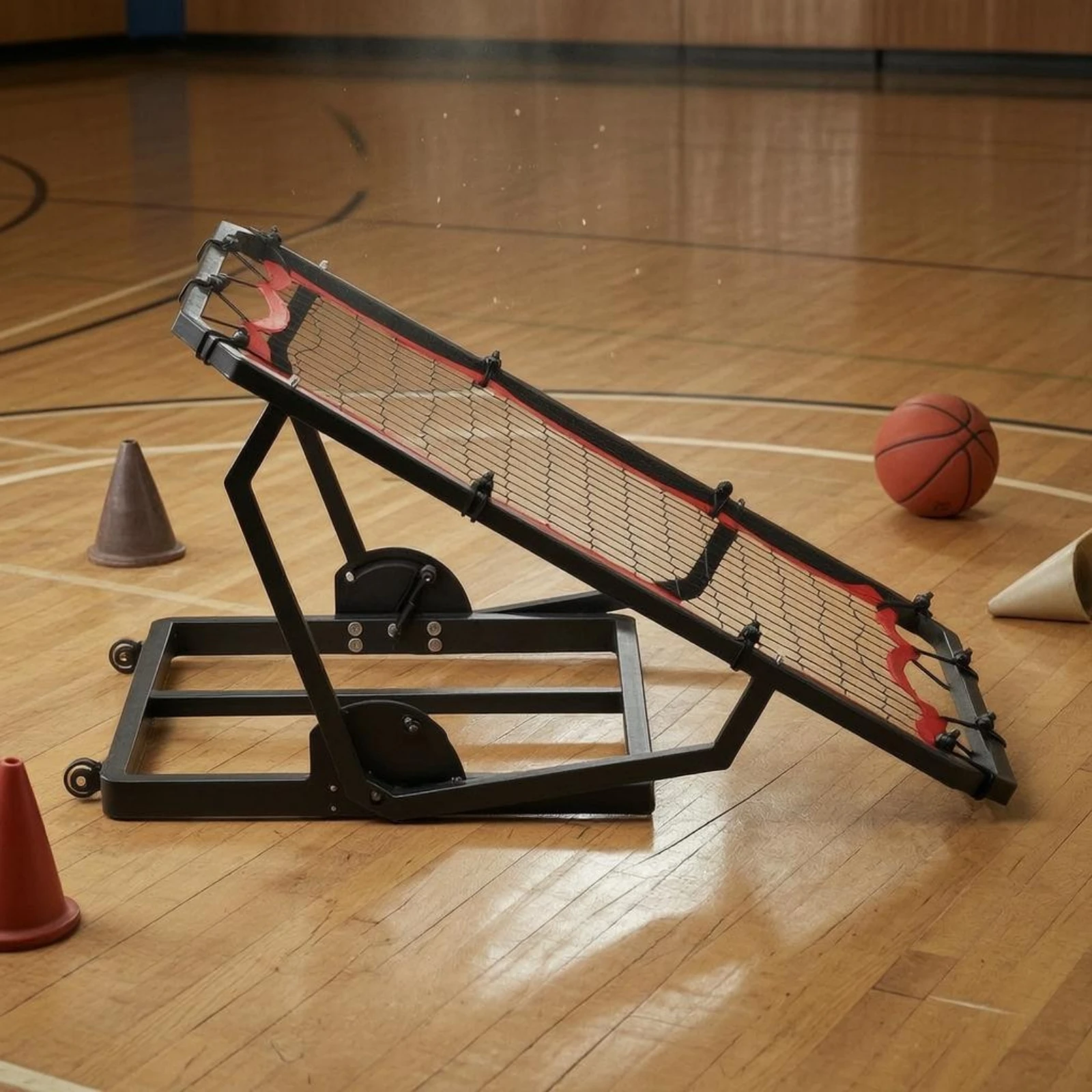 Two-SportSport Training Net Angled Multi-Sport Rebound Net Basketball Rebounder Black Edging