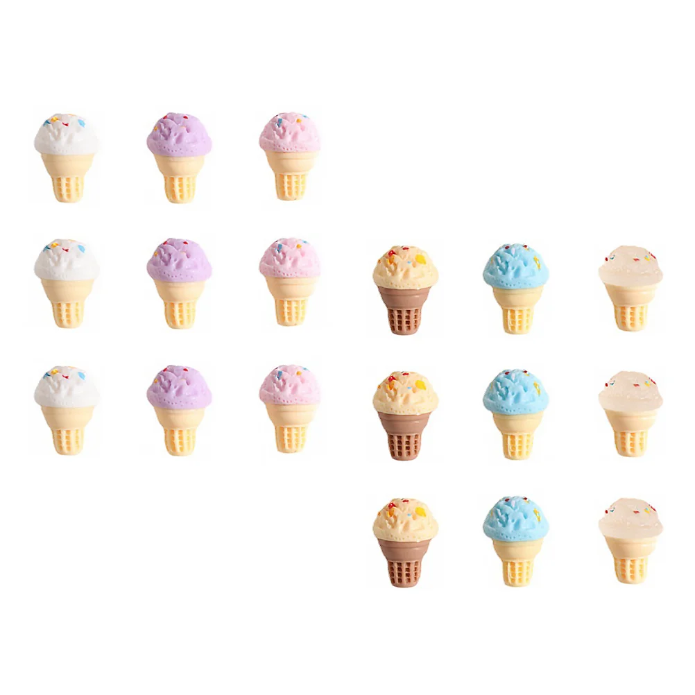 

3 Sets Ice Cream Model Miniature Candies Creams Models Craft Decor Miniature Dessert Cone Adornments