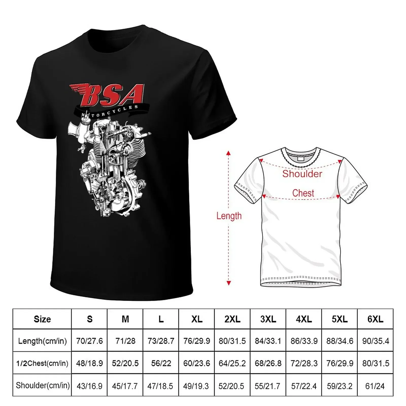 British Classic Motorcycle - BSA Goldstar Engine T-Shirt quick-drying vintage anime shirt cotton t shirt men