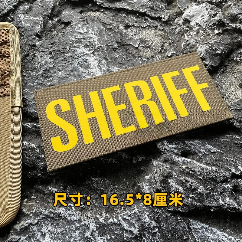 American SHERIFF Tactical Tank Top Morale Badge Patch FBI ATF Emblem Vest Hook and Loop Patches Backpack Decorative Sticker