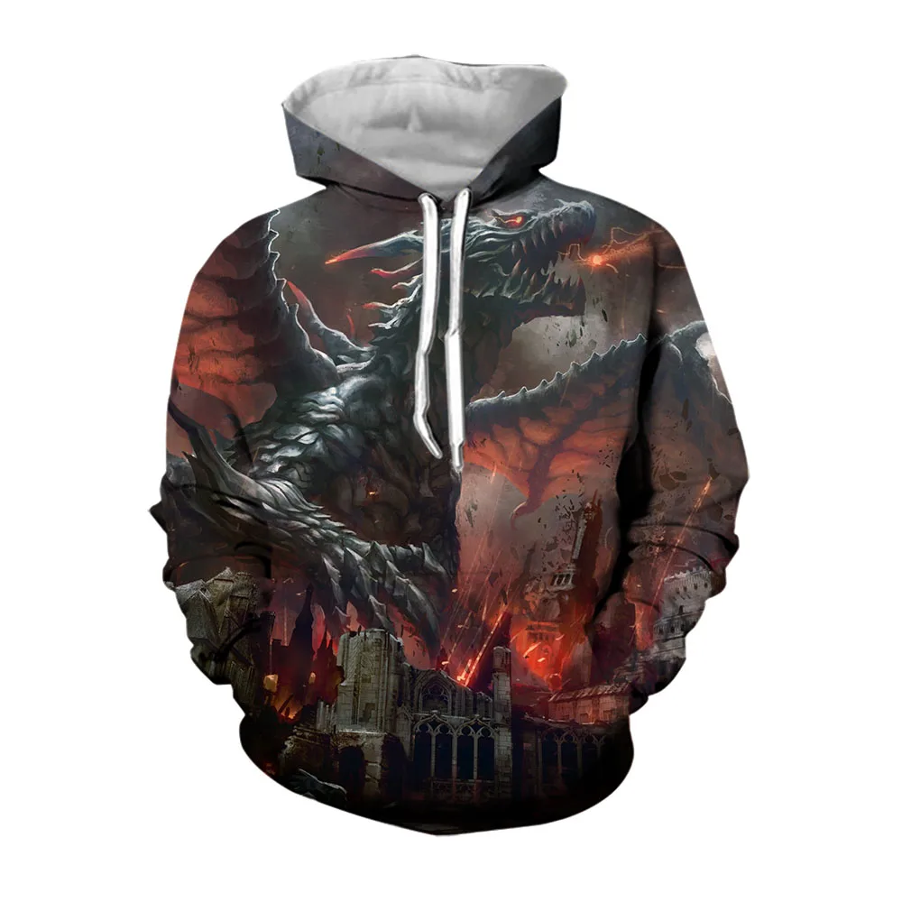 

Jumeast Berserk Evil Dragon Hoodies For Men Oversized Hooded Sweatshirts Baggy Hoodie Men's Flipper Zero Winter Coat Clothes