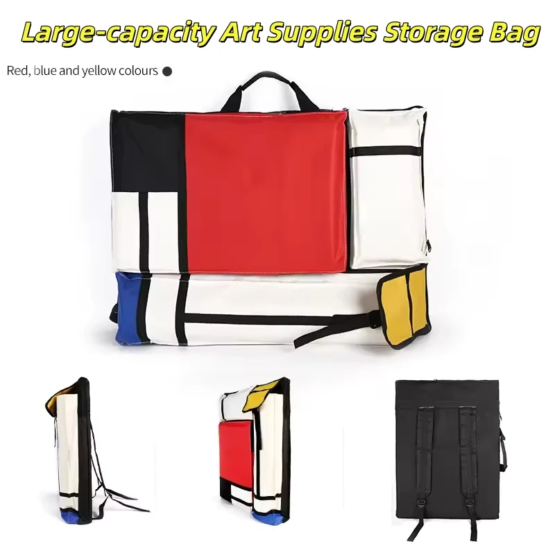 

Large-capacity art supplies storage bag Travel sketching bag Easel and drawing board storage toolkit 4K Backpack Handbag