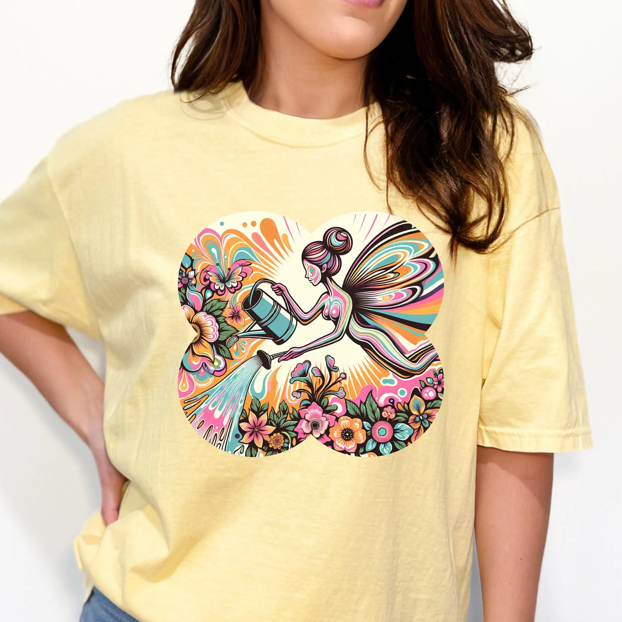 Flower Garden Fairy Comfort Colors T Shirt Boho Hippie Vibes Mother'S Day Trippy Floral Psychedelic Style Magical