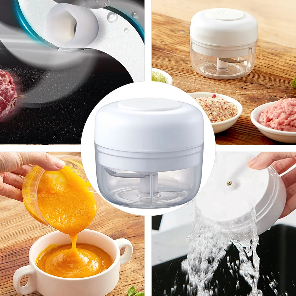 

Electric Garlic Chopper Mashed Garlic Crusher Mini Vegetable Chopper Easy Clean Safe No Hand Pull Quick Practical
