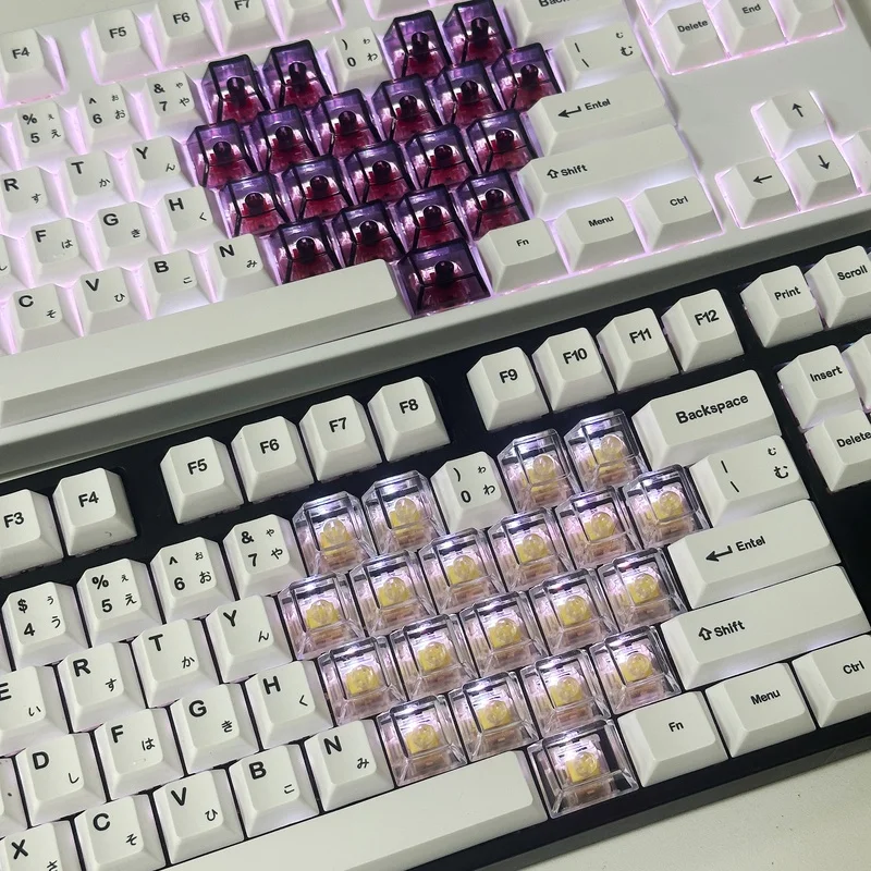 Diy Transparent Keycap Made Of Pc Material, Factory Made, Highly Compatible With Magnetic Axis Keyboard Heart Shape