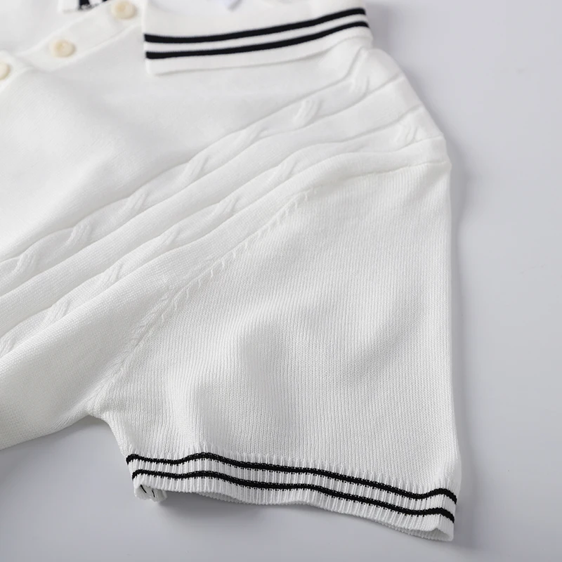 Viscose Blends Men's Polo Shirt Knitwear Short Sleeve Stretchy Summer Quality Soft Comfortable Jacquard Casual Camisas Masculina