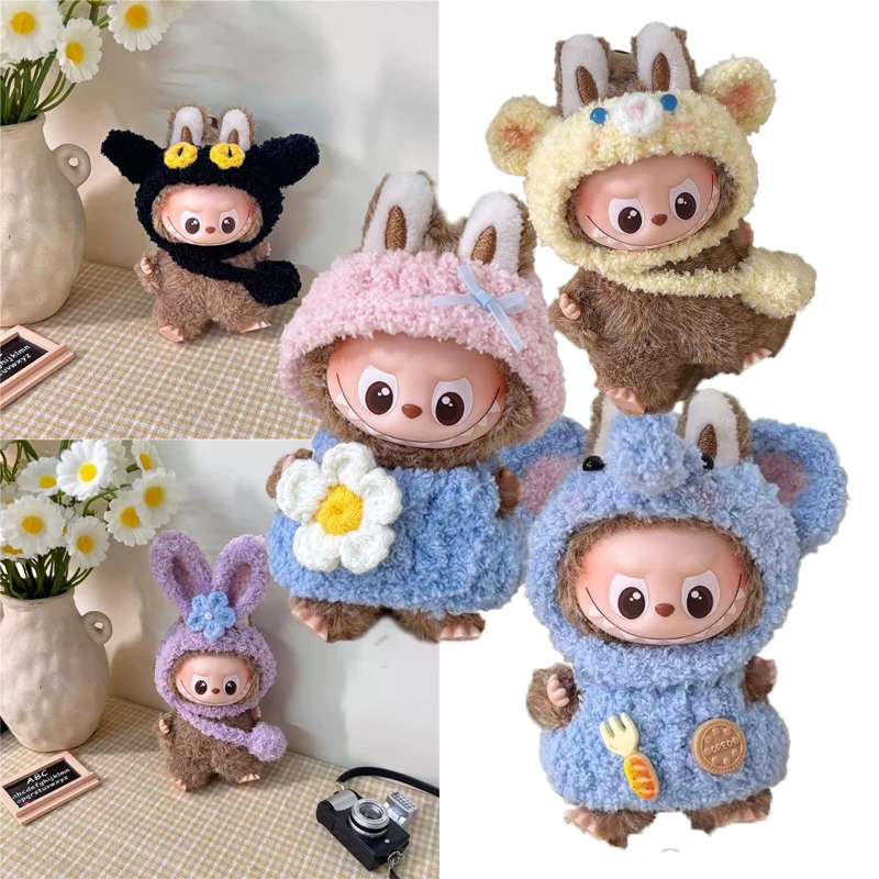 

Для labubu 4,0 булавка с изображением монстров для любви, милая вязаная шерстяная одежда Disney StellaLou, одежда для косплея на Хэллоуин, черный кот