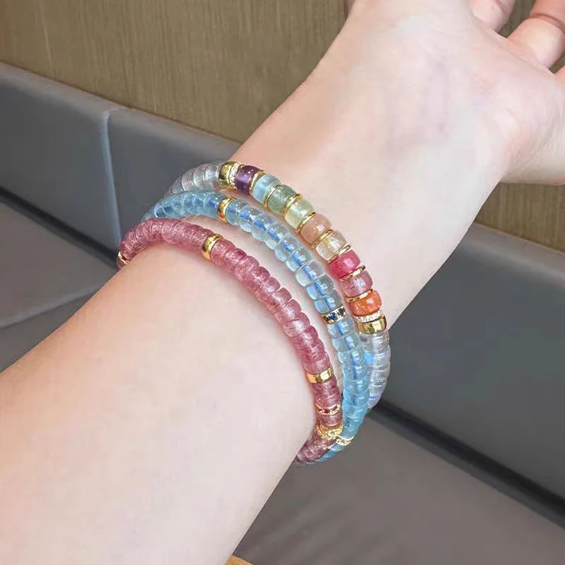 Blue Sky Blue Sapphire Bracelet 925 Silver Small Design Sense Bracelet for Girlfriend Wife