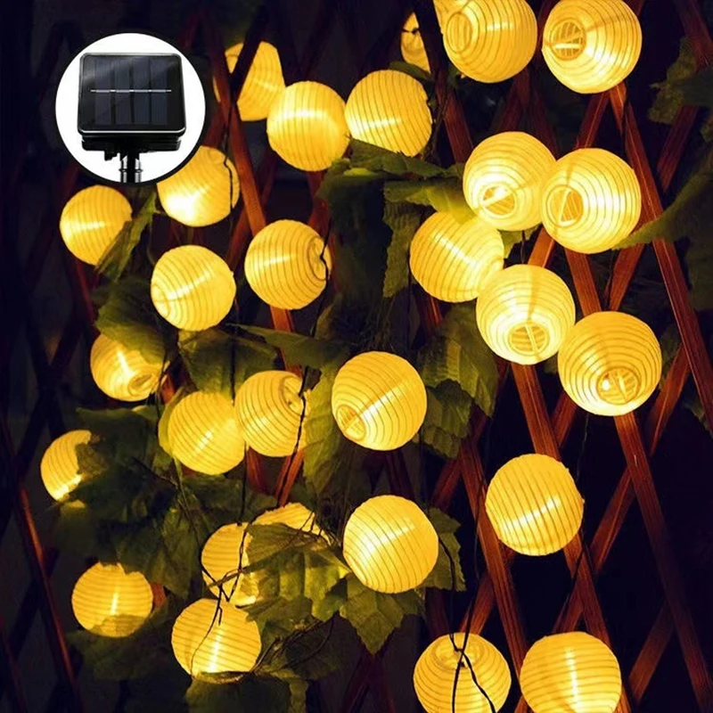 Solar String Light 10-30 LED Lantern Ball Light Outdoor Waterproof Solar Powered Patio Light for Garden Christmas Party Decor