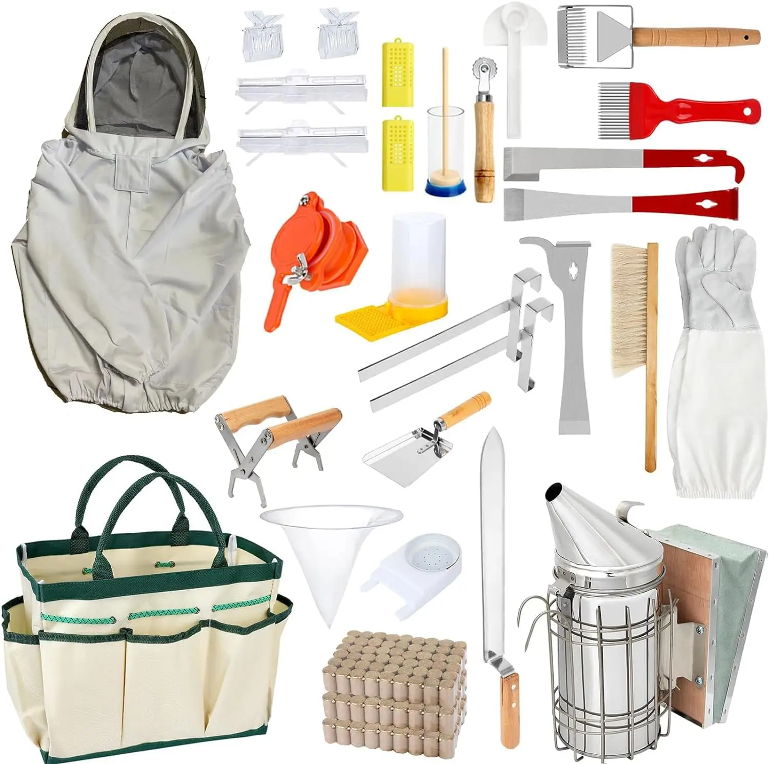 

Набор для начинающих пчеловодов из 30 предметов: инструменты, дымарь и защитное снаряжение для новичков и профессионалов