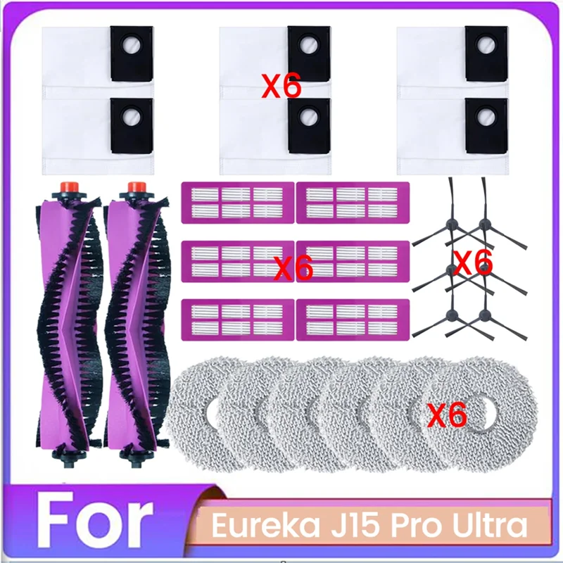 

НОВИНКА A39M: 26 шт. запчастей для робота-пылесоса Foreureka J15 Pro Ultra – щетки, HEPA-фильтры, салфетки для влажной уборки, мешки для сбора пыли