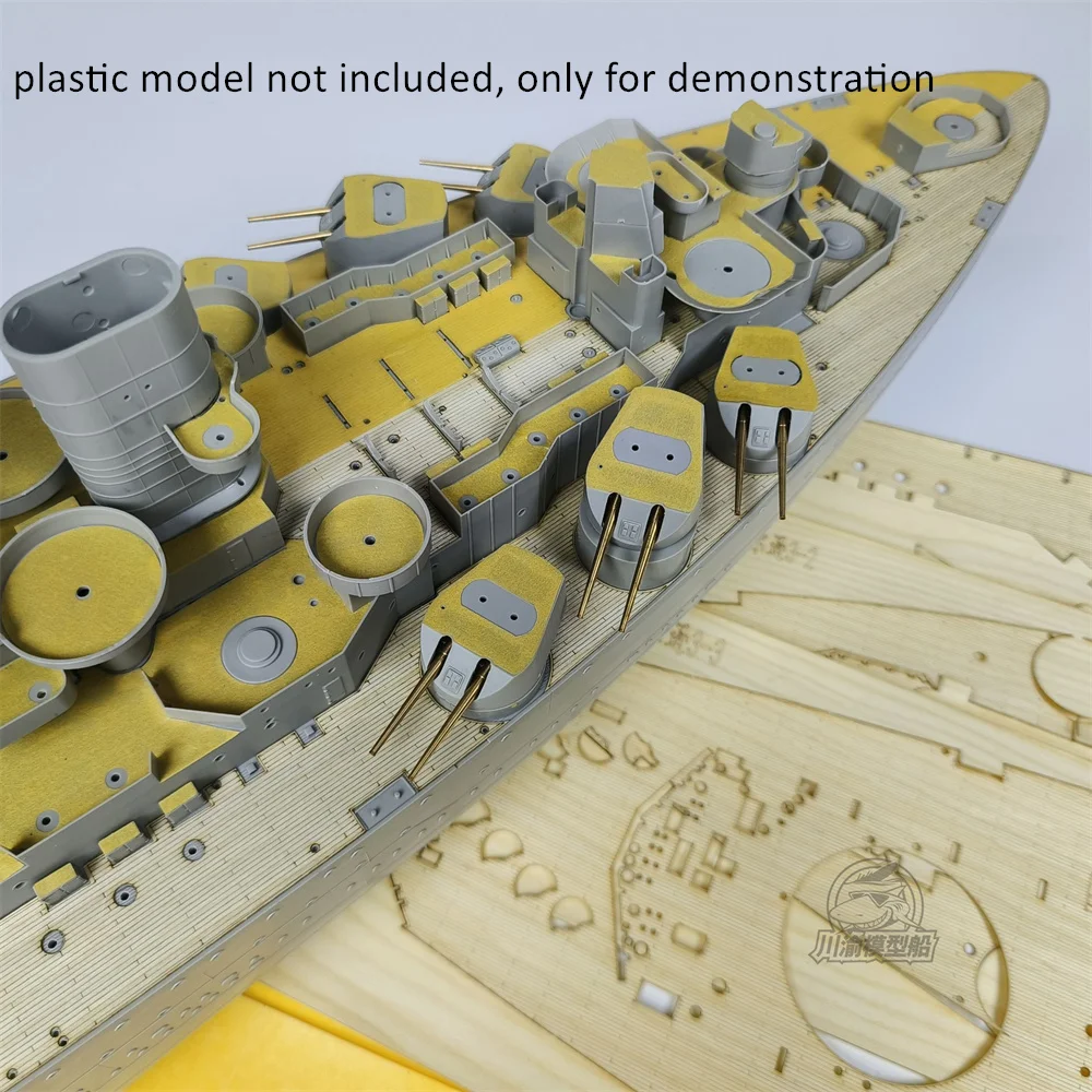 1/200 Scale Wooden Deck Masking Sheet Metal Barrel Upgrade Set for Trumpeter 03708 HMS Nelson 1944 Model Kit CY20022