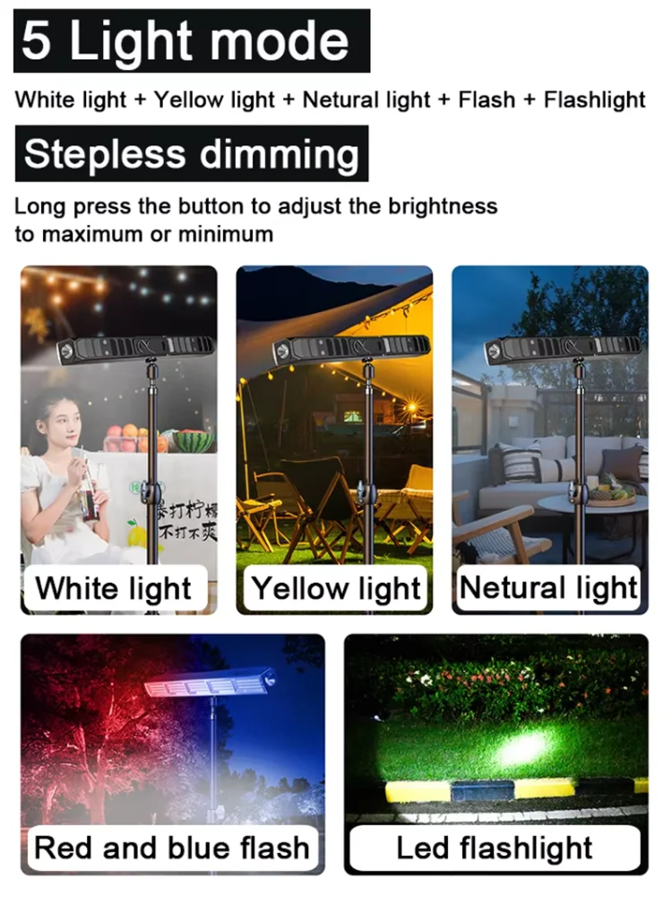 2026 Upgrade Magnetic Work FlashLight Built-in 6000mAh Rechargeable Battery Underhood Work Lamp Bar For Car Repair Outdoor Light