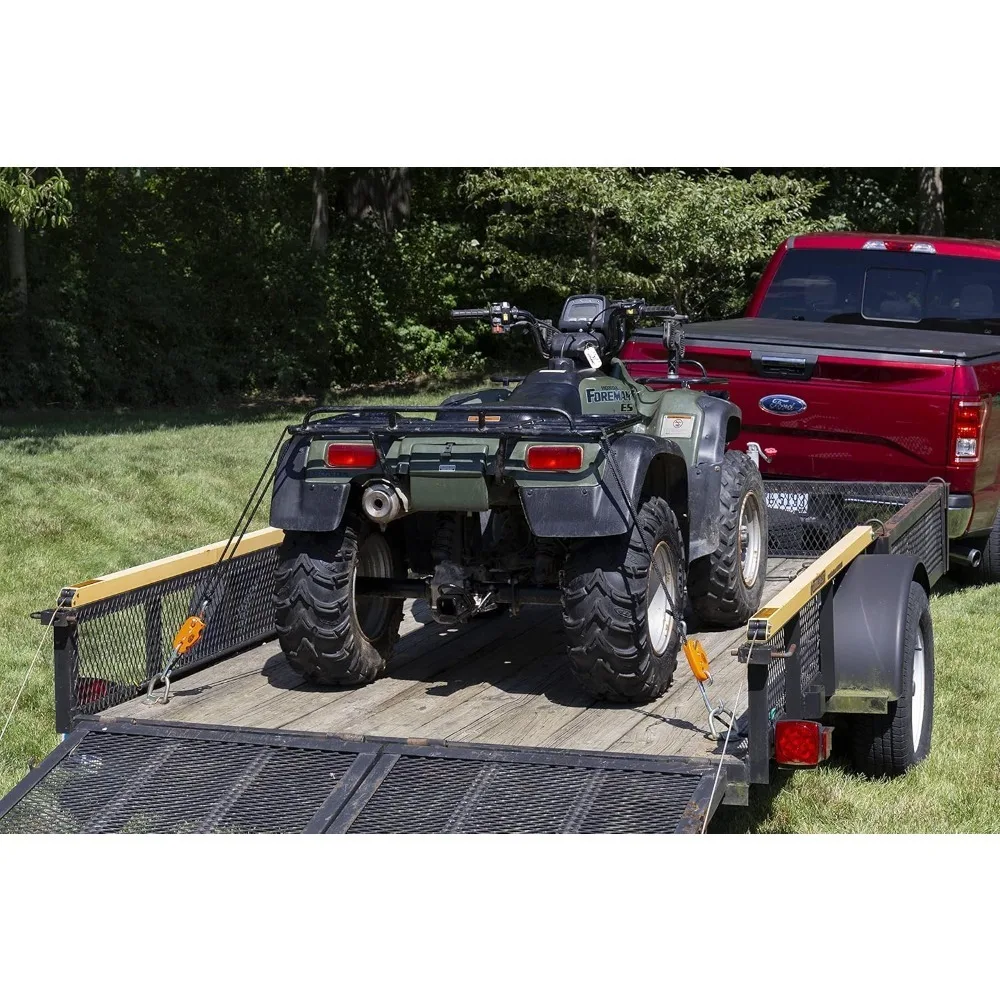 3/8 بوصة، شديدة التحمل، (حدود تحميل العمل بوزن 300 رطل)، مقاومة للطقس، ربط للأسفل، نظام شد الحبل، (مع حبل/15 قدم) - برتقالي #6