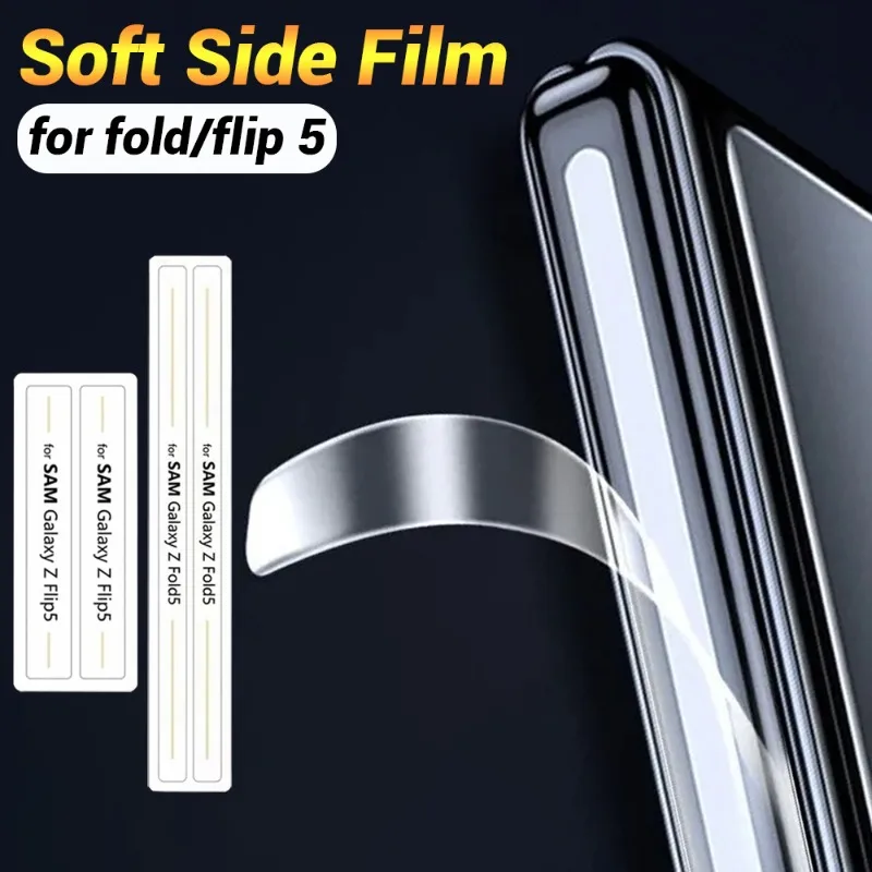 For Samsung Z Flip 5 Side Sticker Hydrogel Protector Frame Dust Net Skin Border for Galaxy Z Fold 5 Flip 5 Anti-Scratch Film