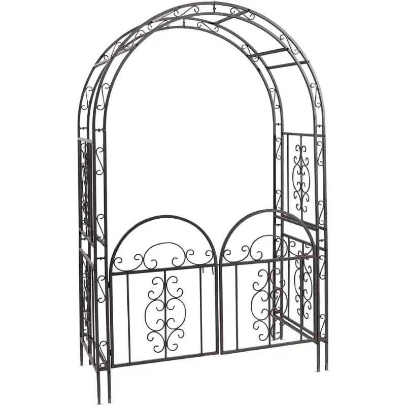 Arch Metal Outdoor Garden Arbor Double Gate | Montebello 84