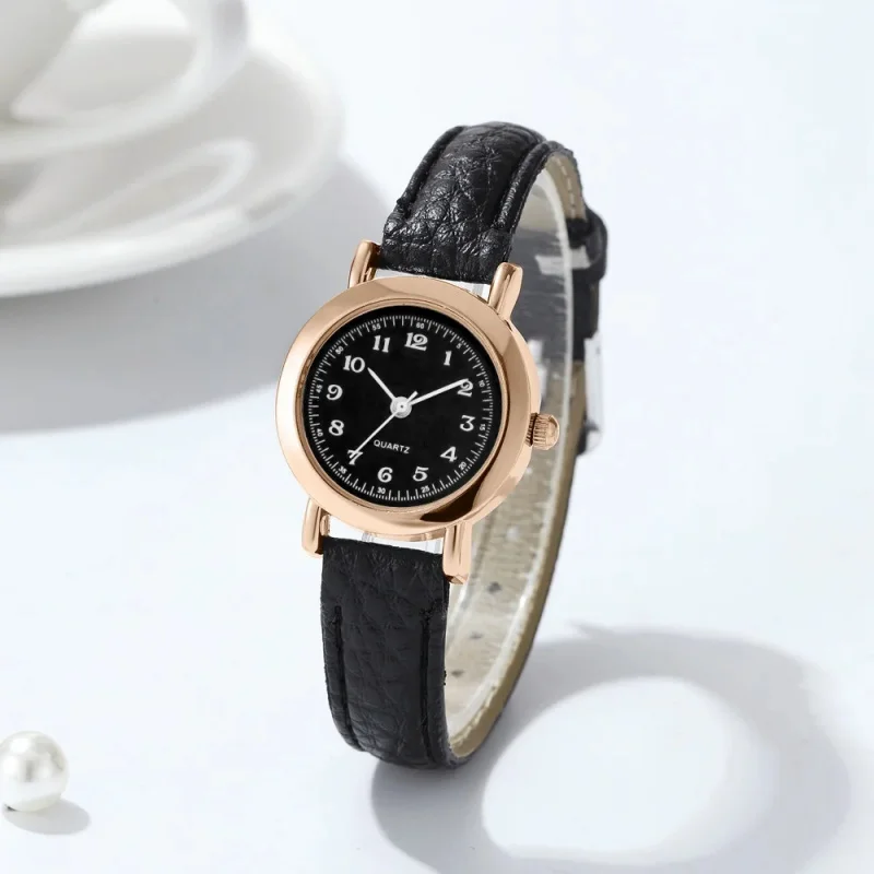 Women's Ultra Popular College Style Watch Little Arabic Quartz Small thin Strap Dial Watches Fashion Wristwatch Simple Artistic