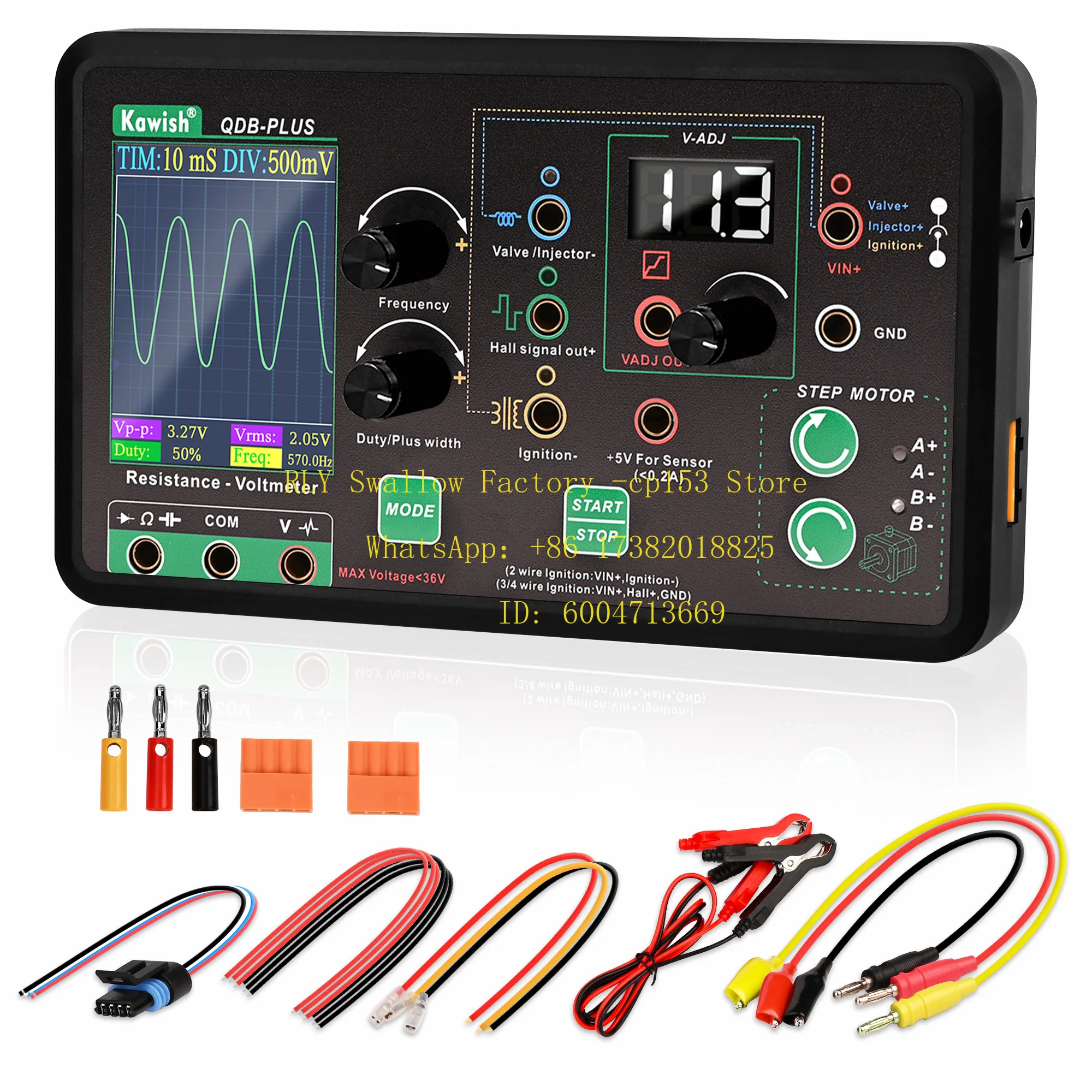 Outil de diagnostic automobile multilingue QDB-PLUS avec oscilloscope, générateur PWM, multimètre pour testeur de moteur pas à pas et de électrovanne