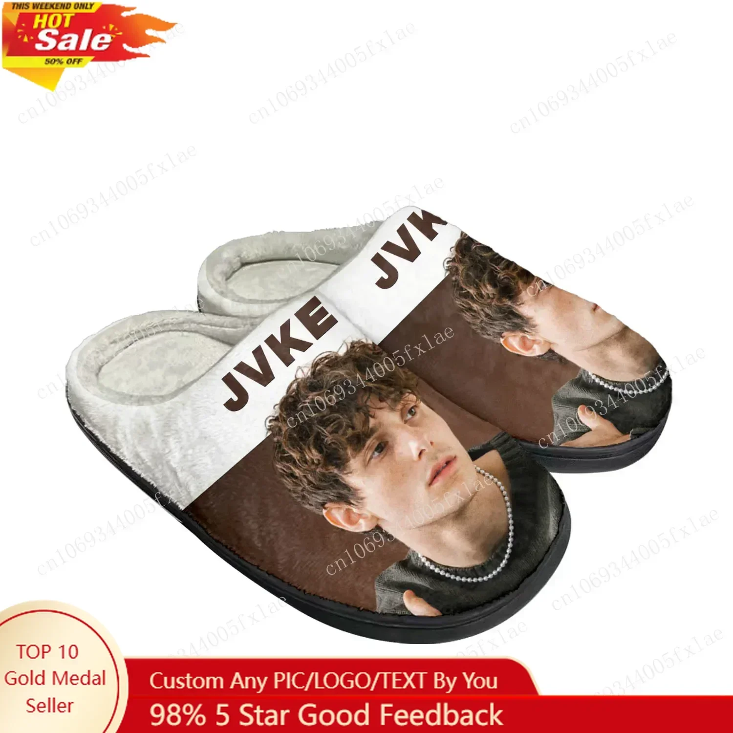 JVKE Popular Singer Pop Home Cotton Custom Slippers Mens Womens Sandals Plush Bedroom Casual Keep Warm Shoes Thermal Slipper