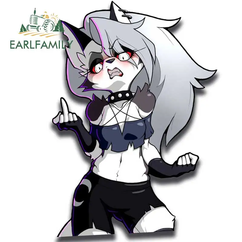 

EARLFAMILY 13cm x 9.1cm for Furry Helluva Boss Season Car Stickers Anime Caravan Creative Air Conditioner Waterproof Decal RV