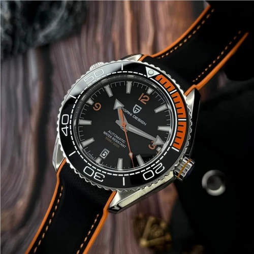 PAGANI DESIGN 42MM movimiento japonés reloj mecánico para hombres 100M impermeable cristal de zafiro bisel de cerámica hombres relojes de pulsera automáticos
