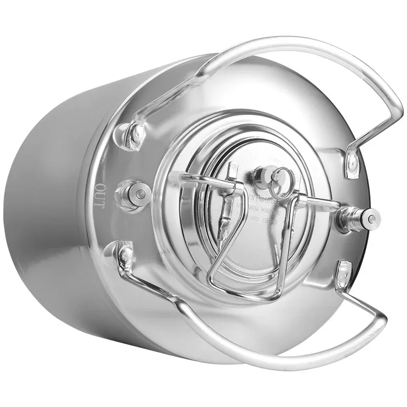 10L Cornelius Keg Kit,Stainless Steel Brewery Beer Keg Barrel Beverage Container with Beer Tap,Co2 Regulator & 0.6L Soda Bottle