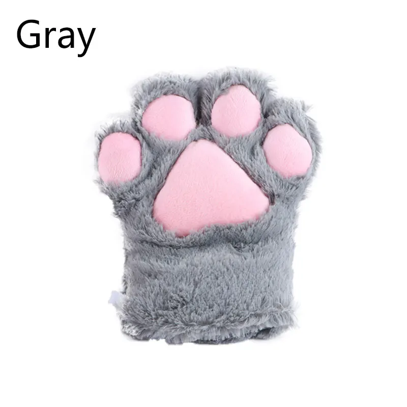 Novelty Cat Paw Gloves Women Girls Kawaii Thick Fluffy Handwear Japanese Winter Warm Cosplay Special Handwear Accessories