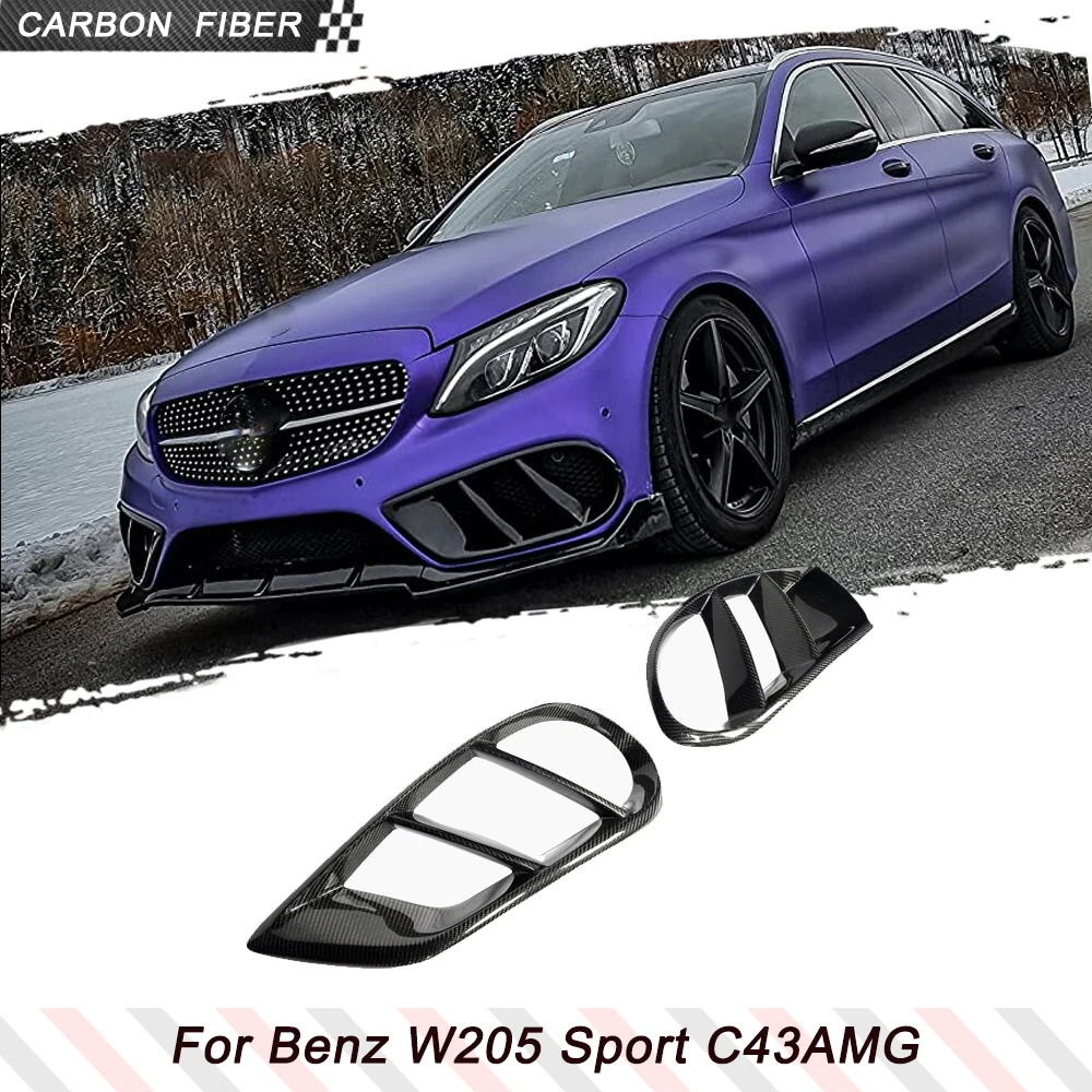 

Car Front Bumper Air Vent Outlet Cover Grill Trim for Mercedes Benz C43 AMG C250 C300 Sport 2015-2019 Carbon Fiber/FRP Black