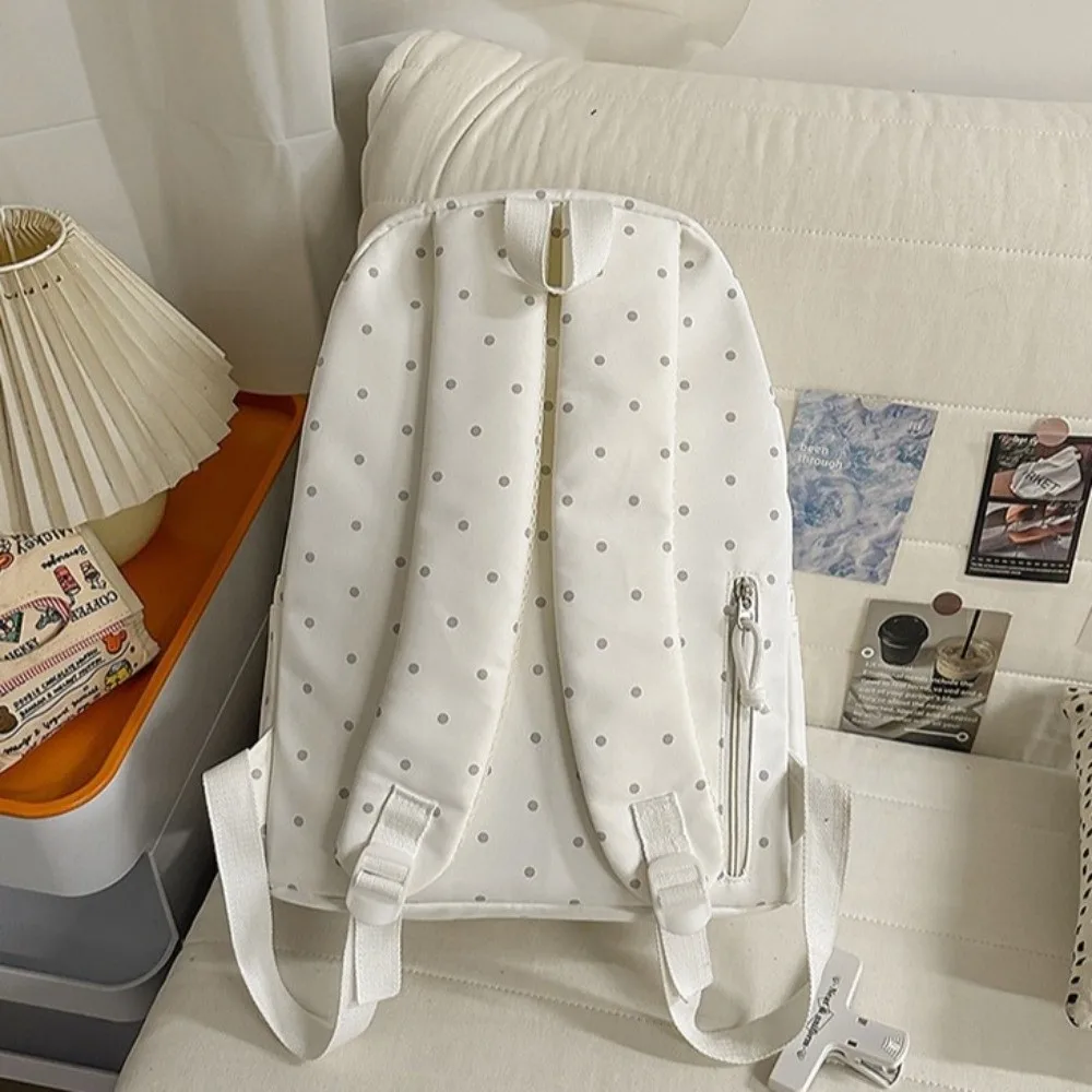 2 Sizes Polka Dot Backpack Large Capacity Polka Dot Pattern School Daypack Transparent Pocket Transparent Pocket Backpack