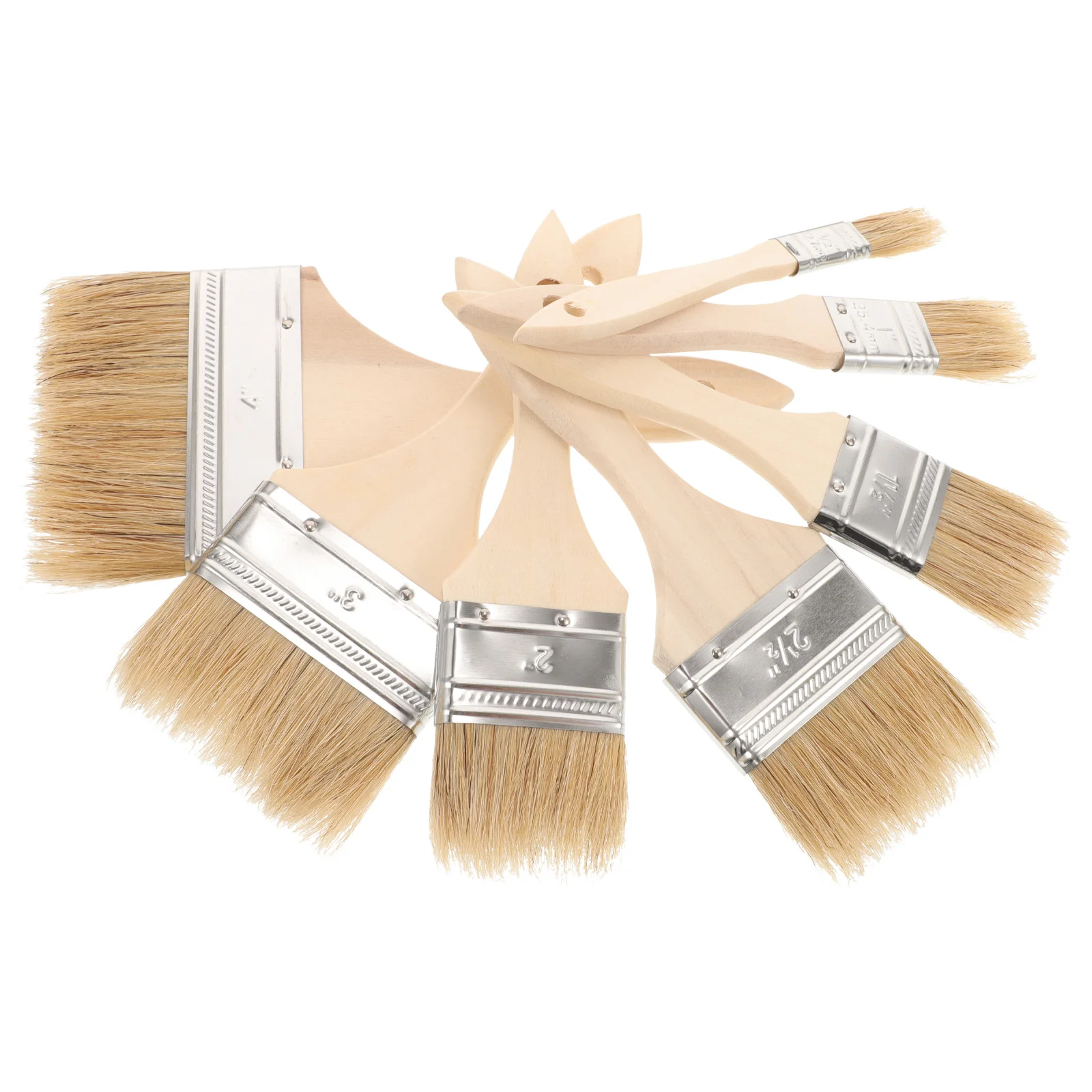 

7Pcs Painting Brush Set Flat Tip Wood Handle for Oil Acrylic Watercolor Painting Professional Art Student Supplies