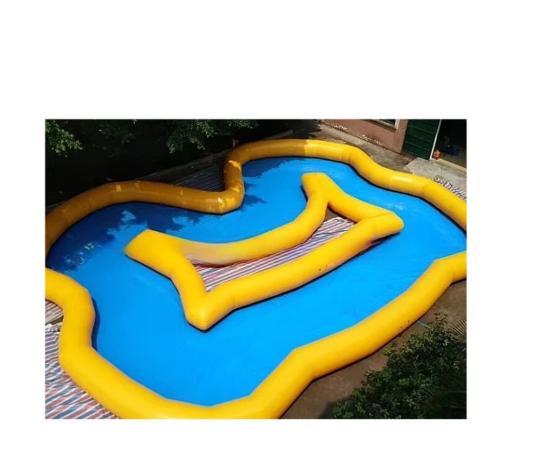 Aufblasbarer Lazy River-Schwimmbecken, großer aufblasbarer Pool mit unregelmäßigem Muster