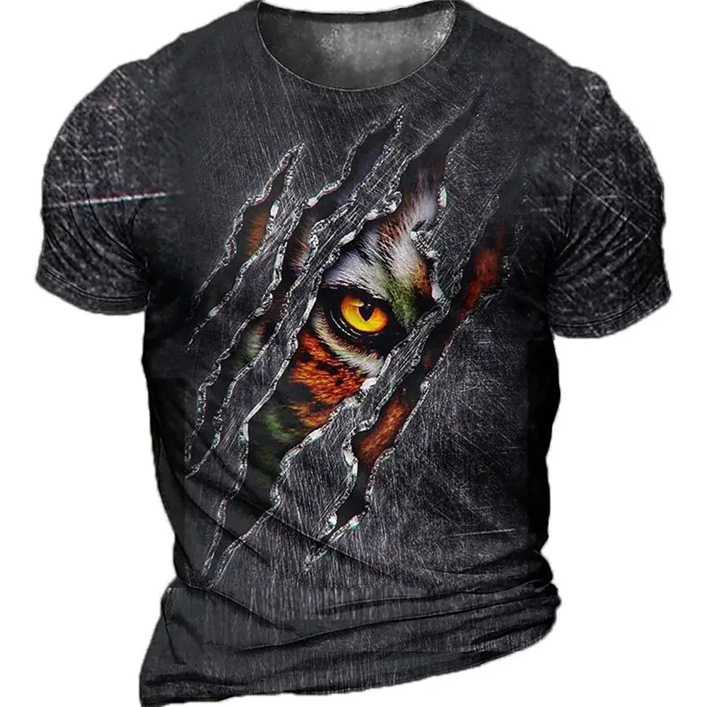 2024 New Men's Horror Skull 3D Printed T-shirt Fashion Casual Short Sleeved T-shirt Plus Size Men's 6XL Clothing