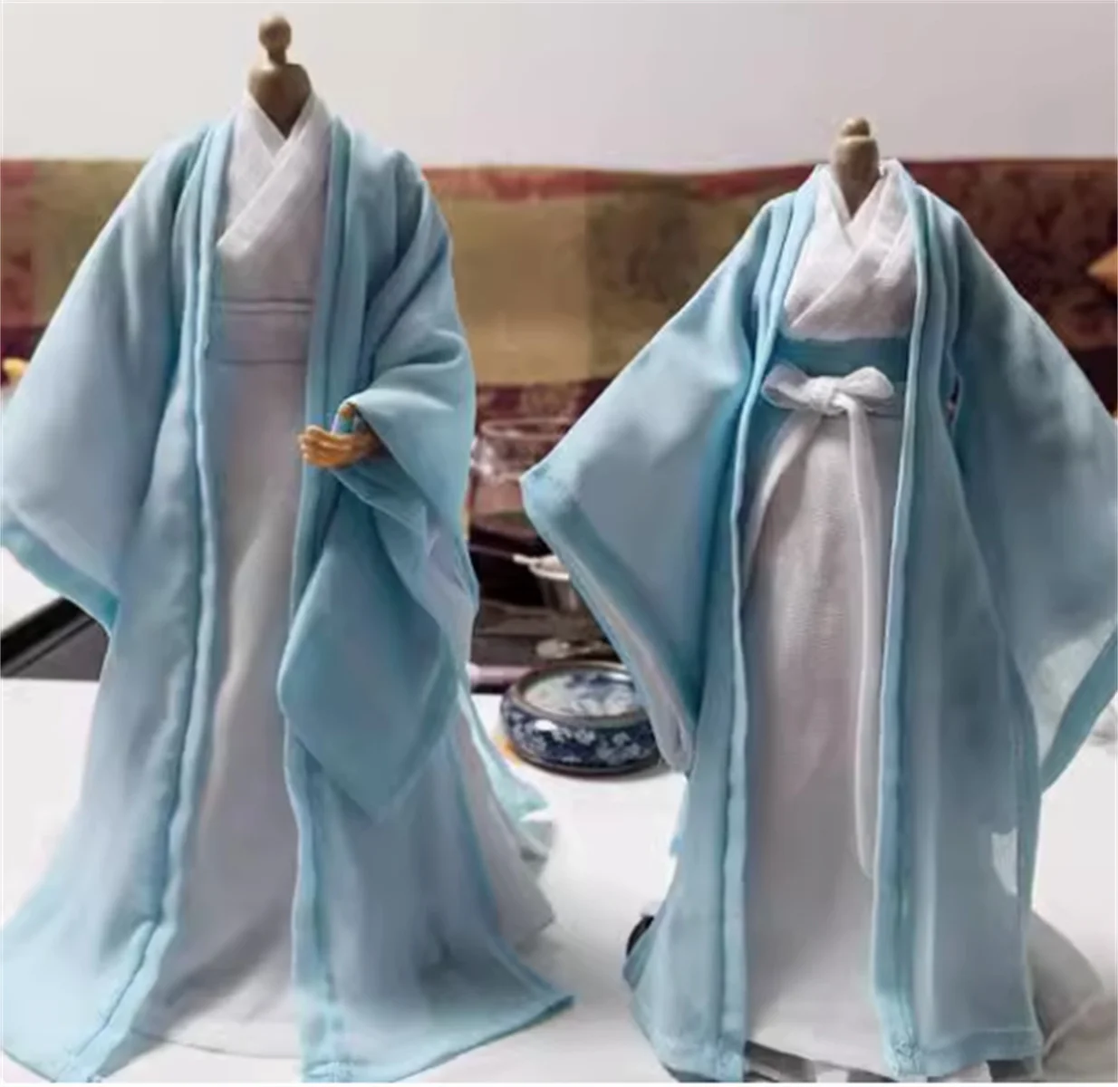 customize Long Dress 1/6 Scale Female Male  Hanfu Chinese Outfit Ancient Skirt Clothes   Model Fit Soldier Action Figure  Toys