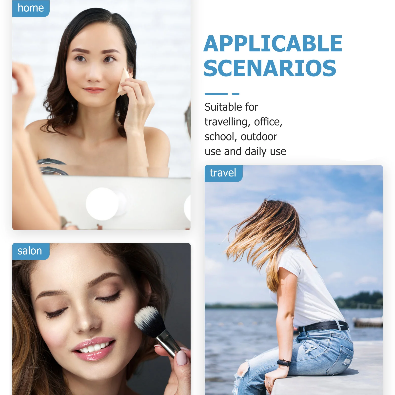 

8pcs Powder Puff Round Makeup Sponge For Foundation Loose Powder With Rayon Ribbon Sensitive Skin Travel Home Salon Use