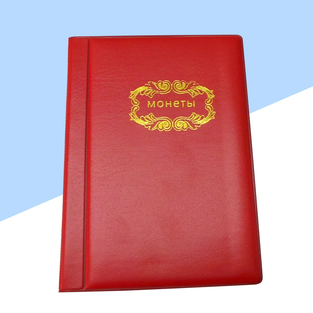 Coin Collection Book Artificial Mini Storage Album 120 Coin Pockets Transparent Holders Envelope Flap Secure
