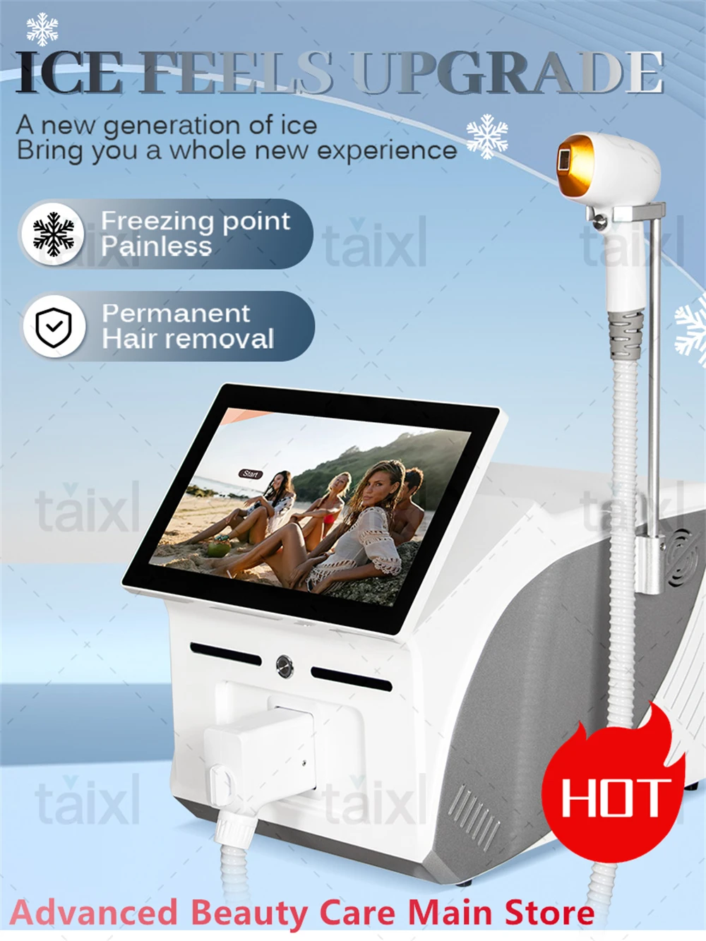 

Woman Depilation Laser Permanent Point Painless Hair Removal Machine New Upgrade Advanced Freezing Technology 808nm Diode Laser
