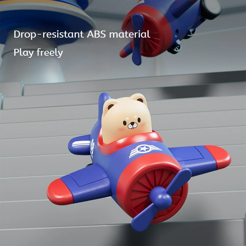 Bambino Press and Go Aereo Cartoon Baby Mini Modello di aereo con ruote Giocattoli Divertenti giocattoli interattivi genitore-figlio Regali per bambini