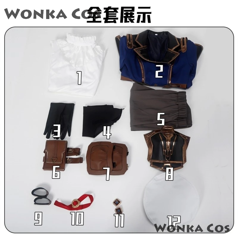 Customized Cosplay Game Caitlyn Kiramman Cosplay Costume Wig Policer Woman Uniform Pants Jacket Halloween Christmas Con Clothes