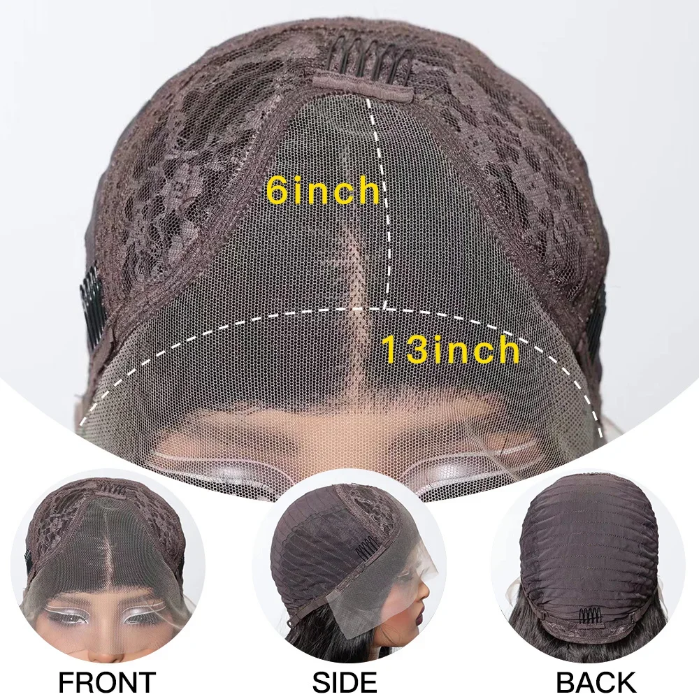 13*6 Lace Frontal Wig Synthetic Hair Blonde Mixed Brown Daily Party Wig Long Body Wavy Lace Front Wigs for Wome Party Daily Use