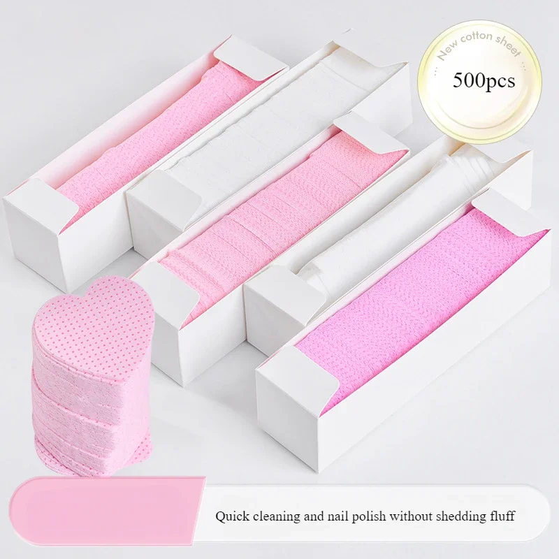 糸くずの出ないネイルワイプ 500 枚、コンテナ付きまつげエクステンショングルーワイプ、超吸収性ソフト不織布ラッシュグルーワイプ