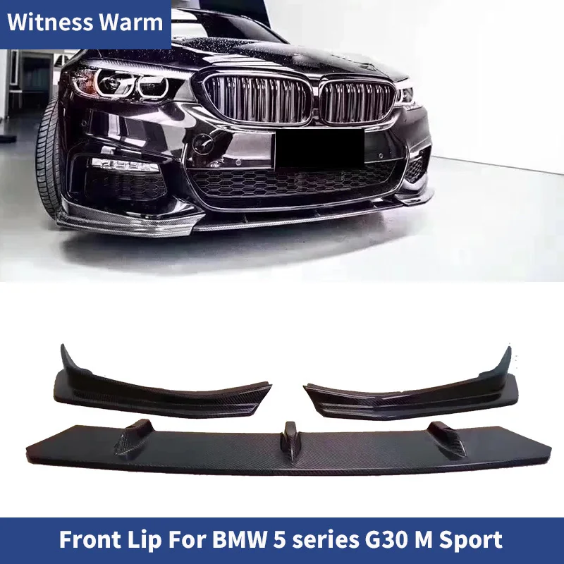 Carbon Fiber / Frp Unpainted Front Bumper Lip Spoiler Splitters for Bmw 5 Series G30 G31 m Sport 2016 - 2019