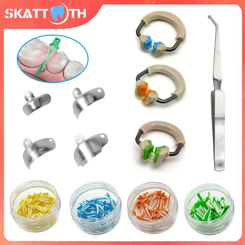 Bandas de matriz Dental NITI, anillo de abrazadera de matrices de Metal, sistema de matriz contorneada seccional, pinzas de cuñas compuestas interdentales dentales