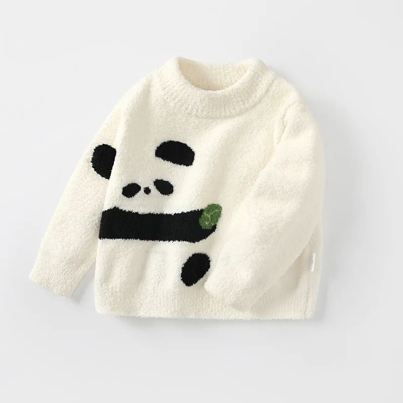 Children's Chenille Sweater Autumn and Winter Boys Thickened Knitted Sweater Winter Baby Baby Clothes Girls Warm Tops