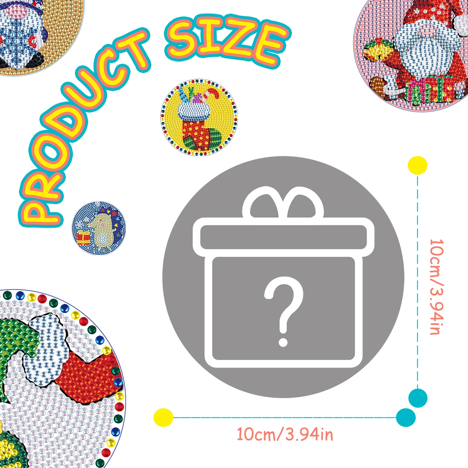 Mystery Surprise Gift Box,Random Diamond Painting Coaster Round Diamond Anti Slip and Heat Resistant table decor handmade Gift view 3