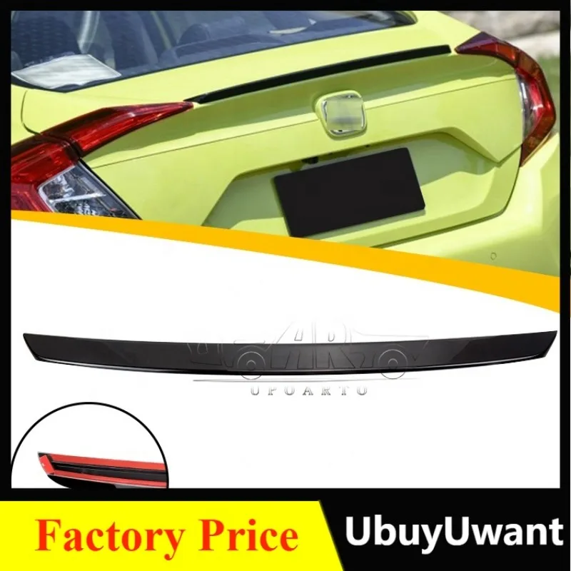 Hot Selling ABS Original Style Rear Trunk Duckbill Spoiler For Honda Civic 10th Gen 2016 2017 2018 2019 2020 2021