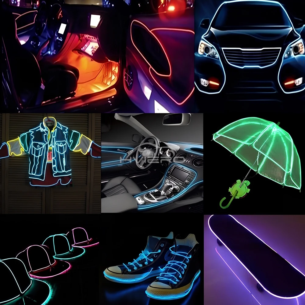 Heißer Verkauf 1/2/3/5M Auto Innen Beleuchtung LED Tür Streifen Dekoration Girlande Draht seil Rohr Linie Flexible Neon Lampen Bar USB Stick – Detail 4