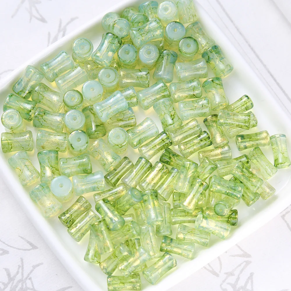 6x12mm/8x12mm Bamboo Knot Glass Beads New Chinese Style Bracelet Hand String Beads For DIY Jewelry Making Handmade Accessories