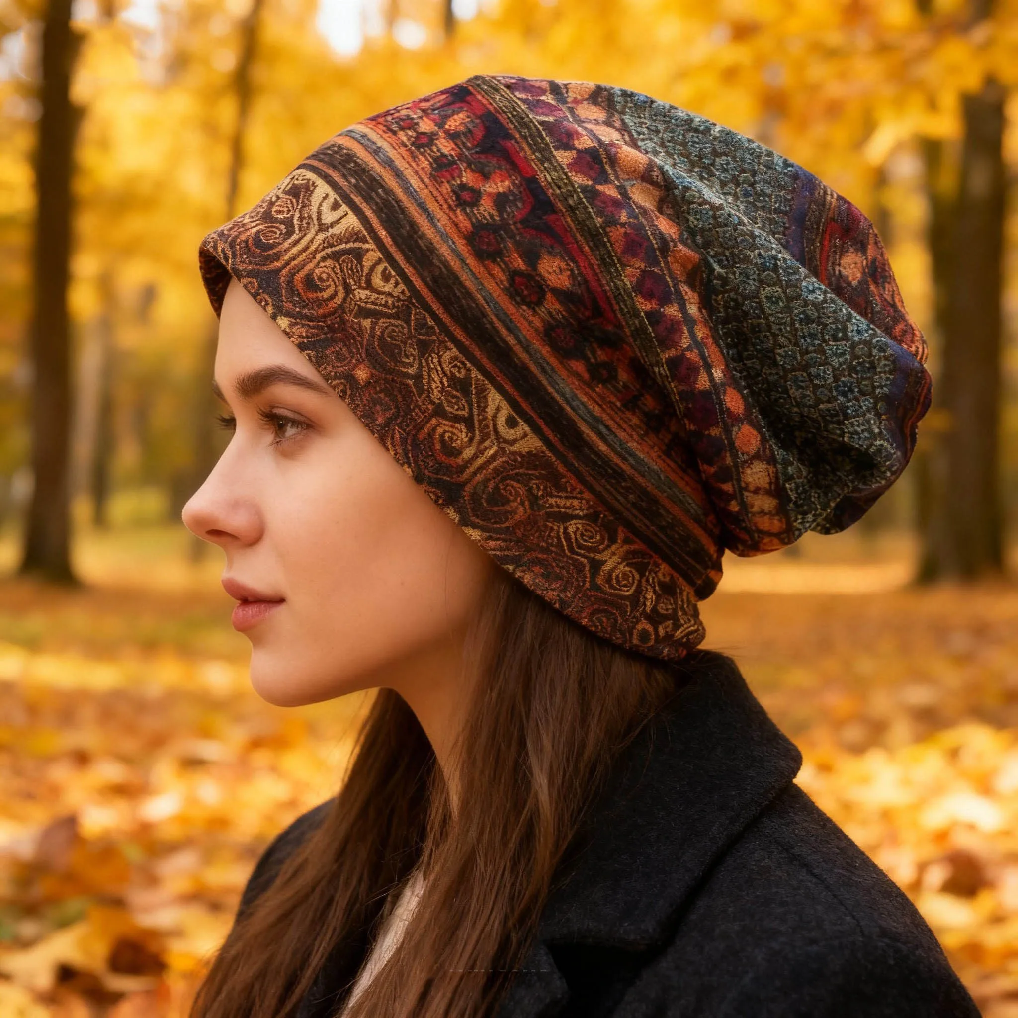 LOVINGSHA marca autunno e inverno cappelli di Design Vintage a doppio uso per donna Skullies sottili e berretti sciarpa donna maschera per il viso