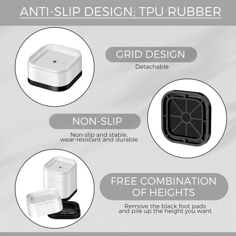 16 Furniture Risers Adjustable Bed Risers Desk Leg Risers 1.38 Stackable Heavy Duty Bed Lifts Risers Square Bed Raising