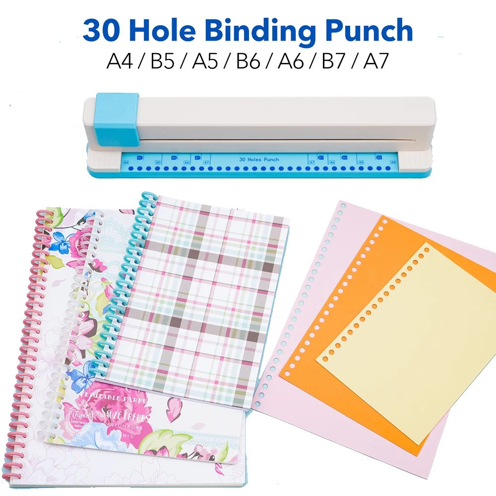 

Портативная ручная перфорационная машина с 30-отверстиями для бумаги «сделай сам», A4, A5, A6, A7, B5, B6, B7, карты, канцелярские товары